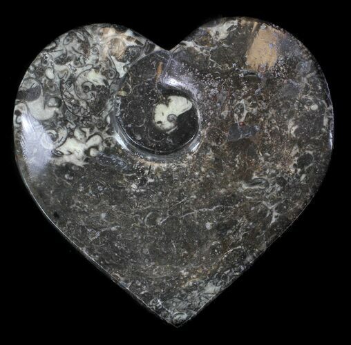 Heart Shaped Fossil Goniatite Dish #36310